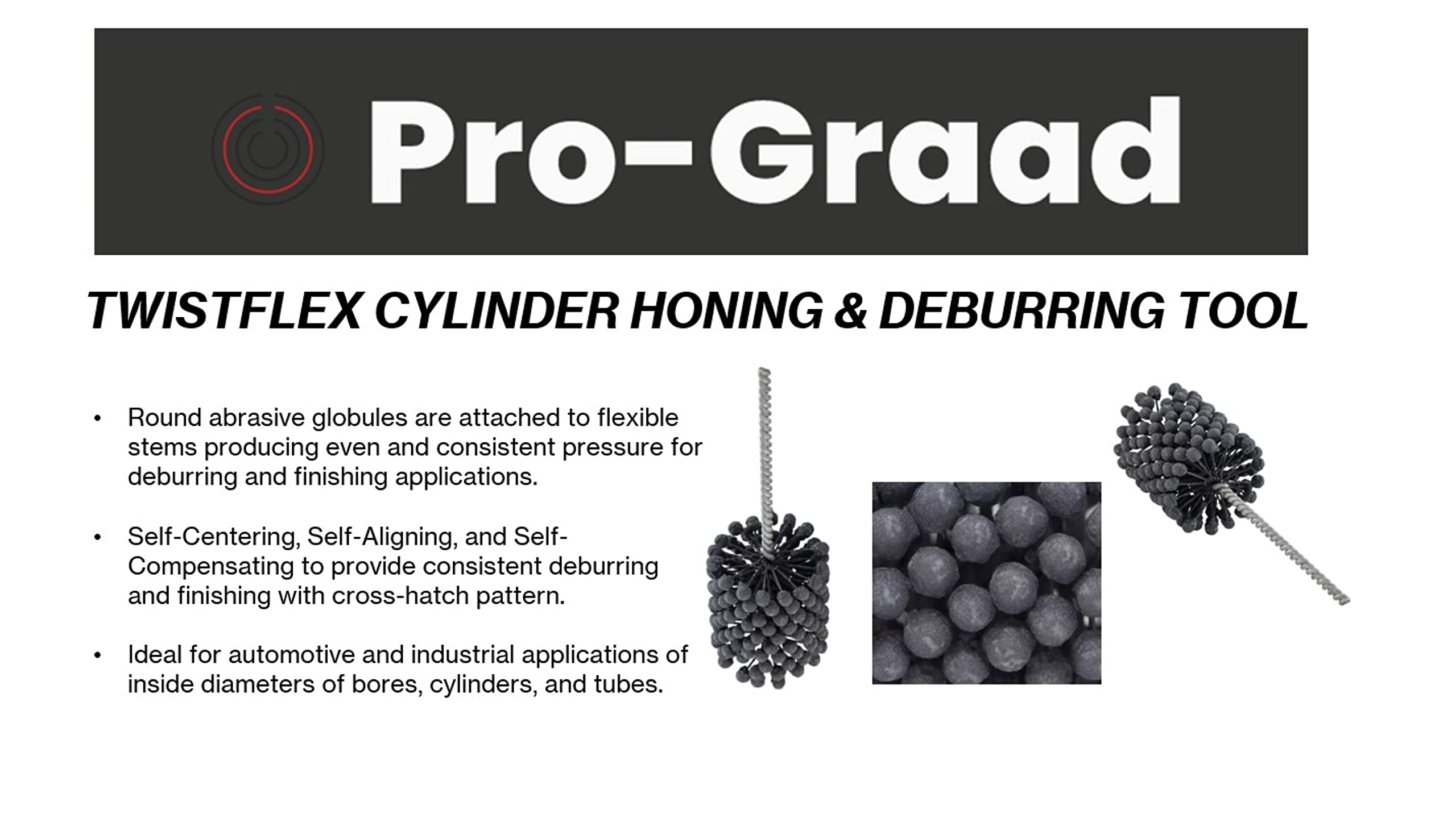 3-1/2" 320 Aluminum Oxide TwistFlex Cylinder Hone for 3.26"- 3.51" Bores