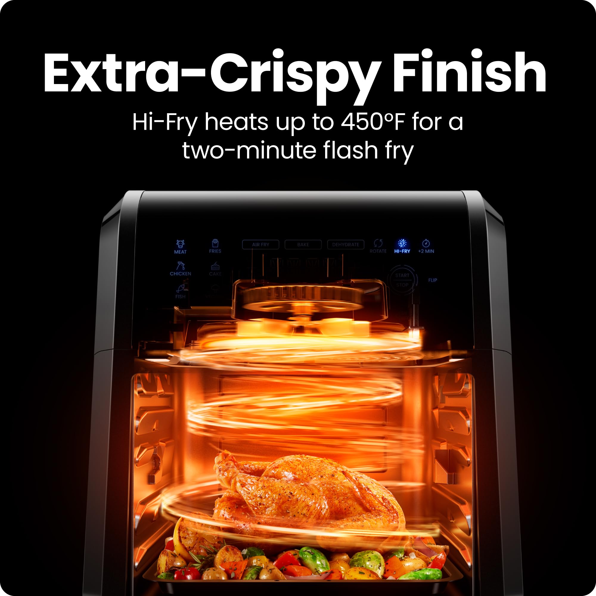 Chefman 12-Quart 5-in-1 Air Fryer Oven with Digital Timer, Touchscreen, and 12 Presets - Family Size Countertop Convection Oven, Dishwasher-Safe Parts