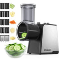 VVAKAM Electric Cheese Grater,300W DC Motor Salad Maker,Electric Slicer Shredder with 5 Different Shapes of Blades,Electric Vegetable Cutter for Potato,Carrot,Black