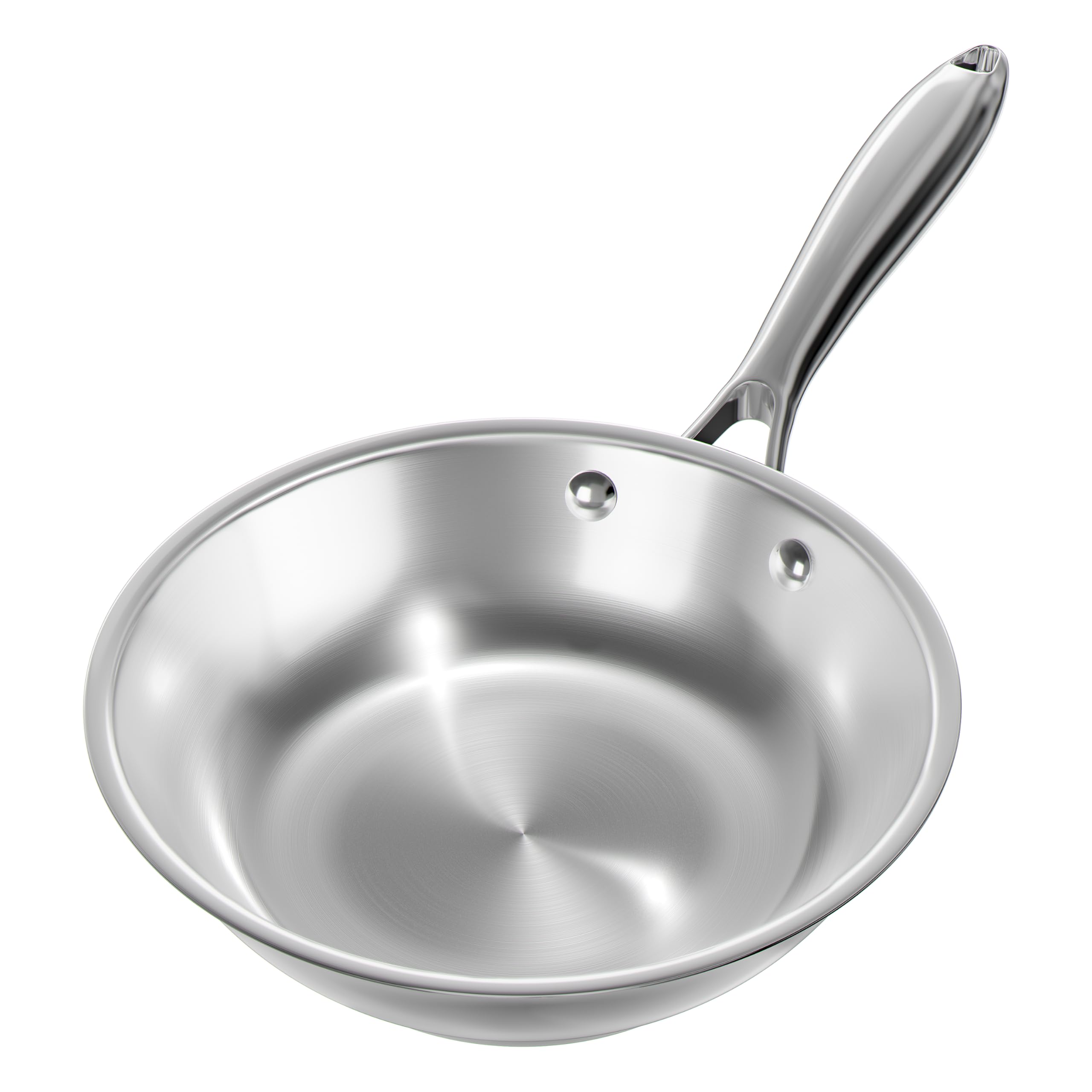Verel Stainless Steel Frying Pan - 8 Inch Fry Skillet Stainless Steel Pan, Dishwasher and Oven Safe Cookware