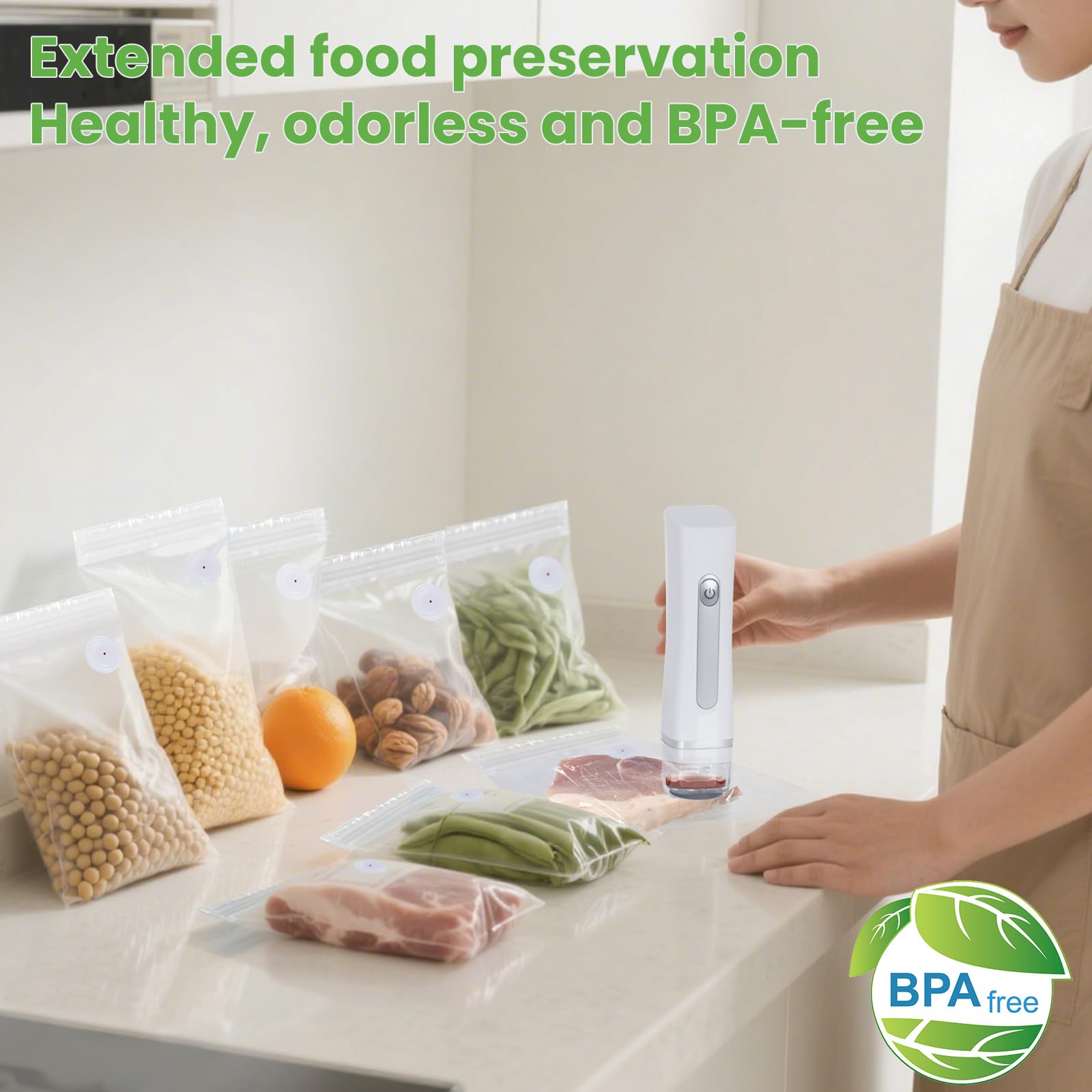 Reusable Vacuum Seal Bags, BPA-Free Food-Grade, Leakproof & Odor-Resistant, Freezer & Microwave Safe, Clear Storage Bags for Meat, Seafood, Snacks & Dry Goods, 30 Pack (10.24" x 13.39")