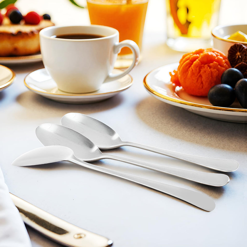 12PCS Silver Serving Utensils Set,Includes 8 large serving spoons,4 serving tongs