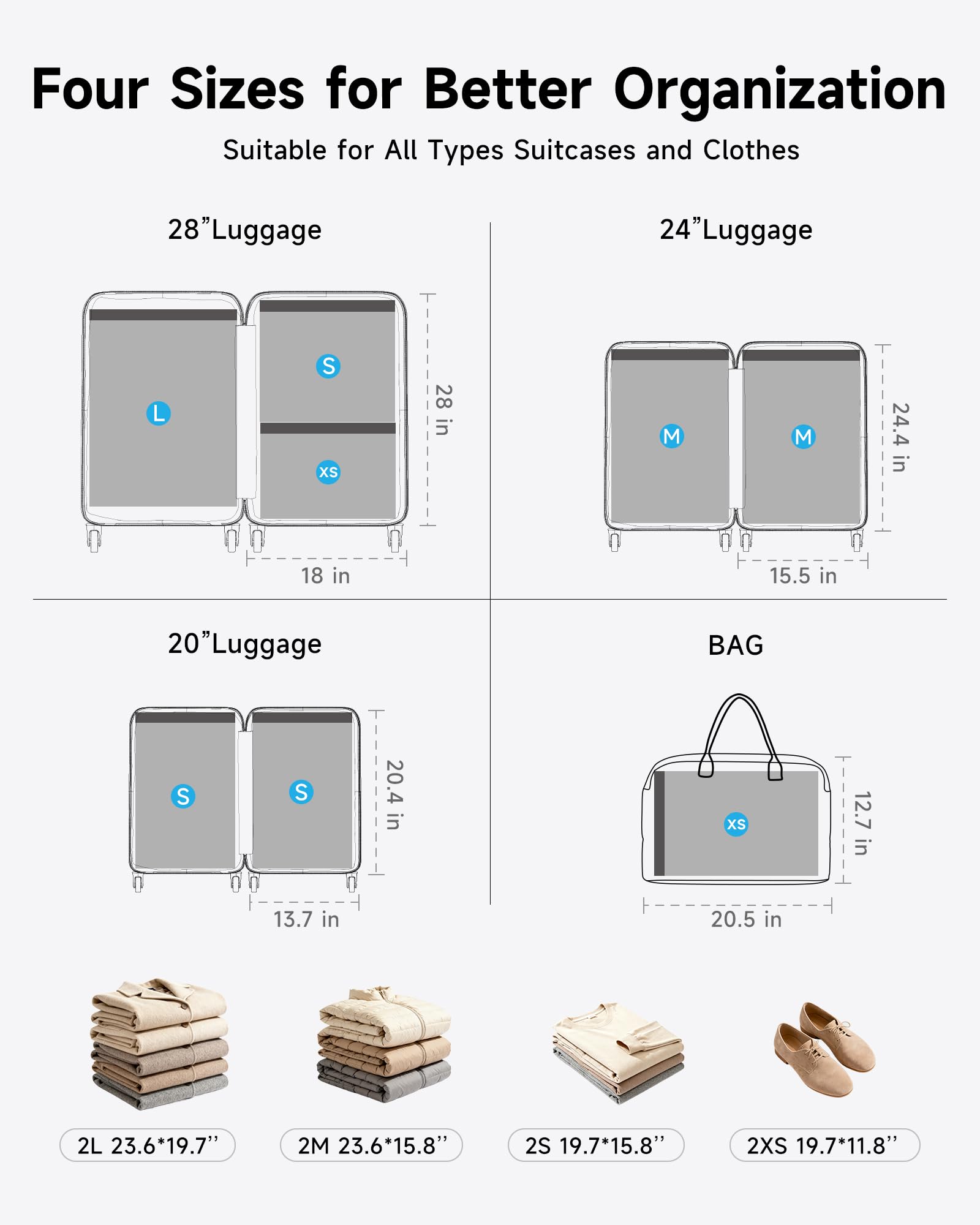 KOLERRE Travel Vacuum Bags with 2026 Lastest Wireless Pump, 8 Pack-4 Sizes Space Saver Vacuum Storage Bags for Luggage and Suitcase, Compression Bags for Packing, Vacuum Seal Bags for Clothing Travel