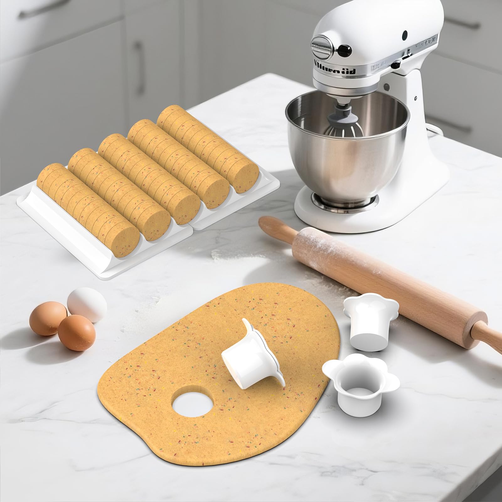 Cake Pop Cutter and Pusher with Tray - Circle Cake Pop Mold Set | Non-3D Printed | 1.75" Size | High-Capacity Dual-Cavity Cake Pop Tray | Smooth & Easy-Clean Surface