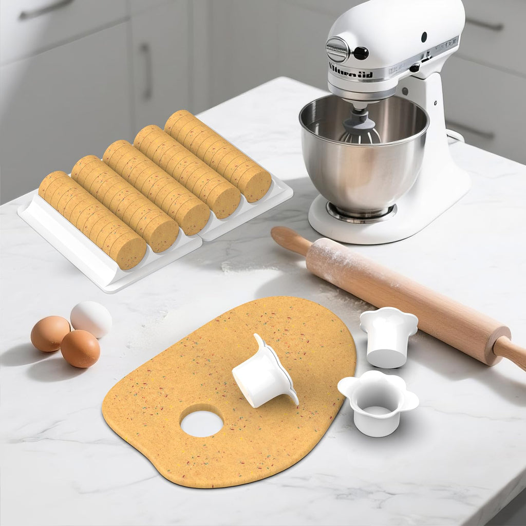 Cake Pop Cutter and Pusher with Tray - Circle Cake Pop Mold Set | Non-3D Printed | 1.75" Size | High-Capacity Dual-Cavity Cake Pop Tray | Smooth & Easy-Clean Surface