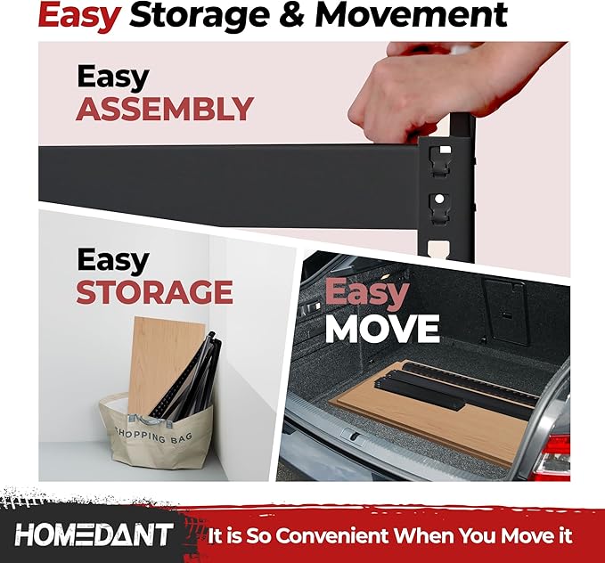 HOMEDANT 5-Tier Laminated Boltless Heavy Duty Metal Shelving Unit Adjustable Garage Storage Utility Rack Shelves Organization Shelf Warehouse Industrial 39.8" W x 18.2" D x 71.3" H 10Pack