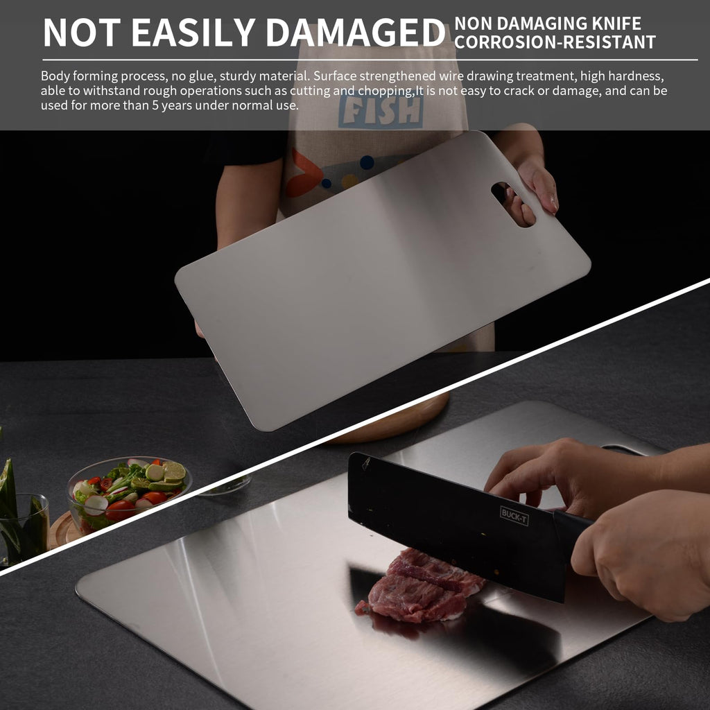 Katori Titanium Cutting Board, 100% Pure Titanium Cutting Boards for Kitchen, Double Sided Non Toxic Cutting Board,Hygiene Durable Chopping Board Suitable for Dishwasher Safe （3PC)