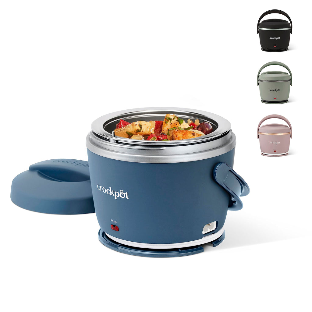 Crock-Pot 20oz Portable Electric Food Warmer, Personal Lunch Box Keeps Food Spill-Free & Warm, Ideal for Travel, Work, Car, On-the-Go, Dishwasher-Safe, Giftable, Faded Blue