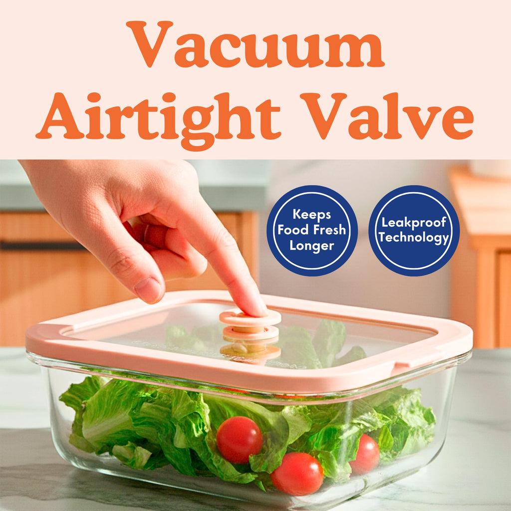 Non-Toxic Glass Food Containers with Lids, 4-Pack, 35 oz, Airtight, Beige
