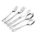 40 Pcs Silverware Set for 8, Food Grade Stainless Steel Flatware Set, Eating Utensils Sets Include Fork/Knife/Spoon, Reusable Cutlery Set for Home Kitchen, Dishwasher Safe, Embossed pattern-1