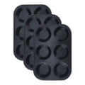 DRMHM Muffin-Pan for Baking, Nonstick Cake Pan 12 Cups, 3 Pack Cup Premium Cheesecake Pans, Cupcake Baking Pan for Oven 10.4 * 7.1 * 1.2in Black