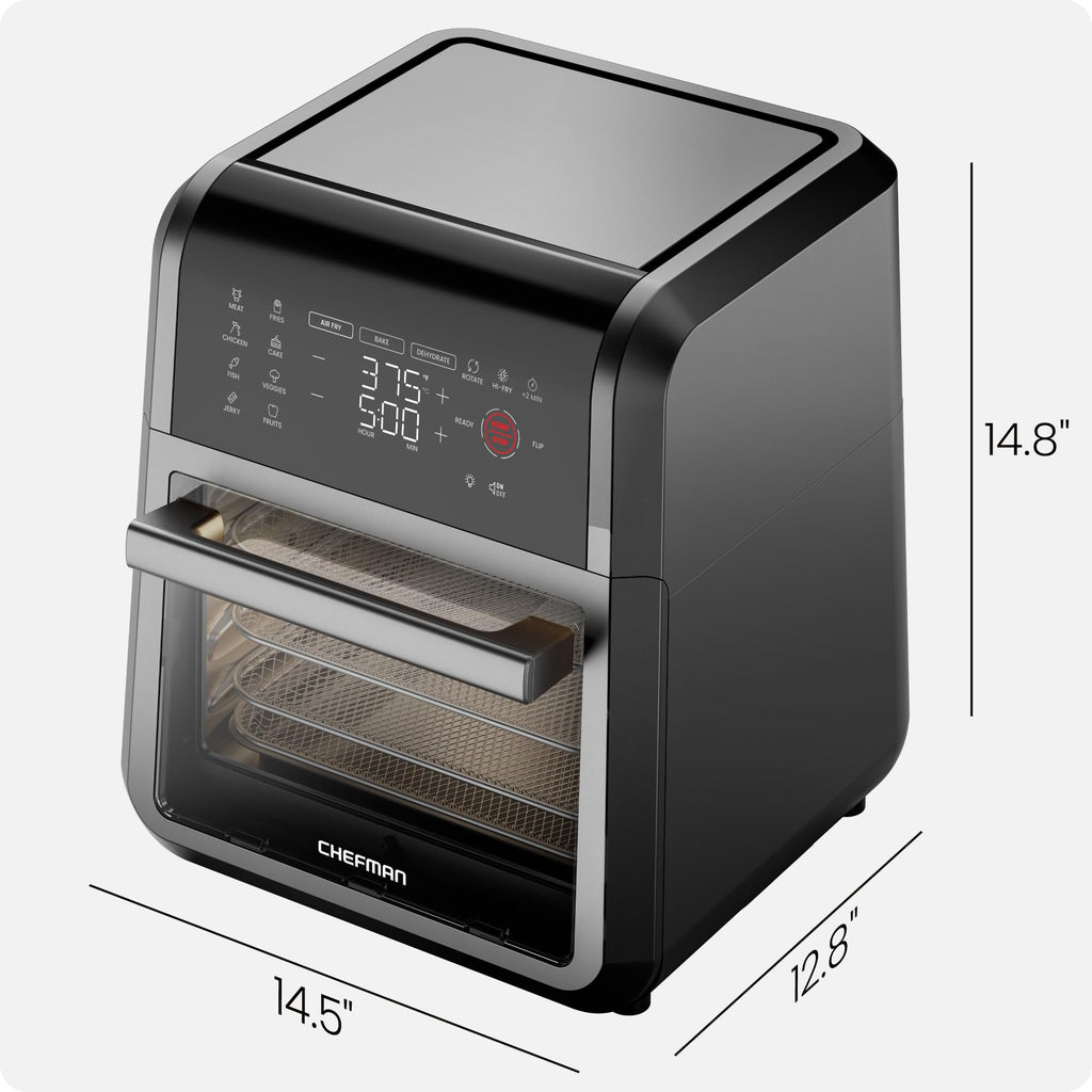 Chefman 12-Quart 5-in-1 Air Fryer Oven with Digital Timer, Touchscreen, and 12 Presets - Family Size Countertop Convection Oven, Dishwasher-Safe Parts