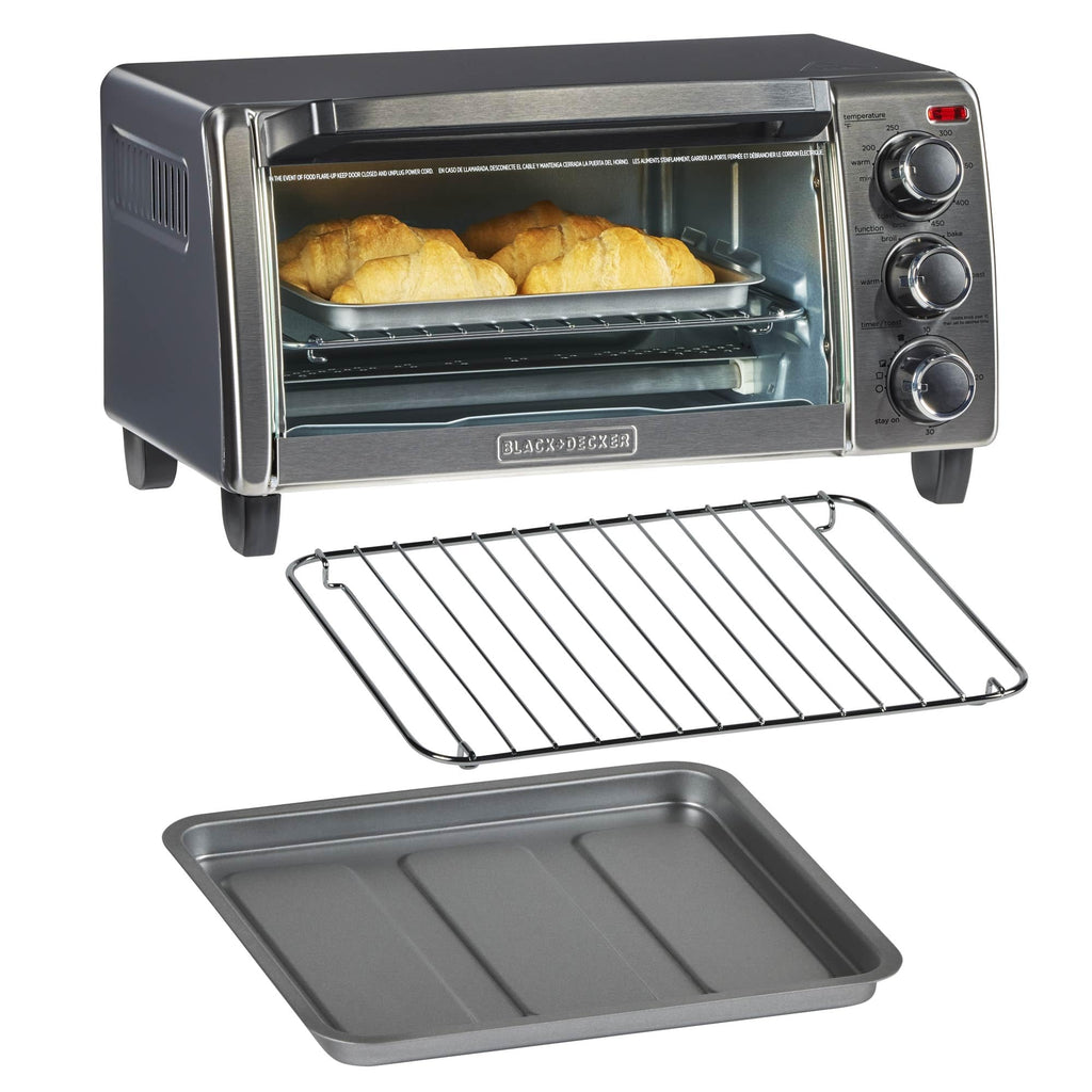 BLACK+DECKER TO1313SBD Toaster Oven, 15.47 Inch, Silver
