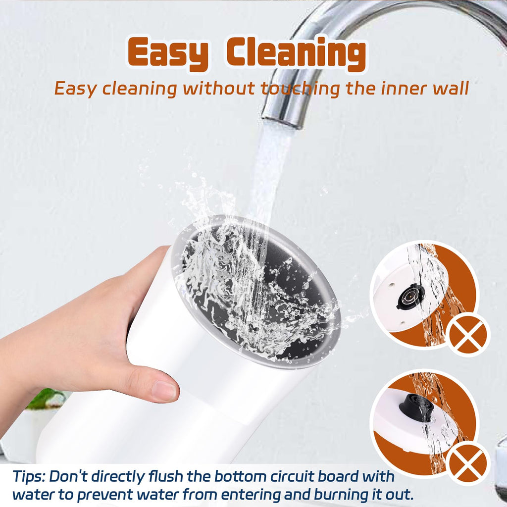 Seydere Simple Milk Frother, 2 in 1 Milk Steamer and Frother, Electric Milk Steamer, Milk Warmer and Hot Milk Foam Maker for Latter, Macchiato, Cappuccinos (White)