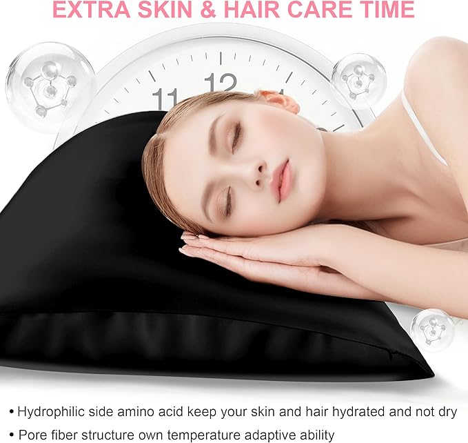 Mulberry Silk Pillow Cases 2 Pack Standard Size 20x26 Inches with Hidden Zipper, Ultra Smooth and Soft Breathable Cooling Silk Satin Pillowcase Set of 2, Better for Hair and Skin, Gifts for Women Men
