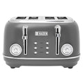 Haden Chelsea 4-Slice Wide Slot Stainless Steel Toaster with Adjustable Browning Control & Non-Slip Feet, Grey & Chrome