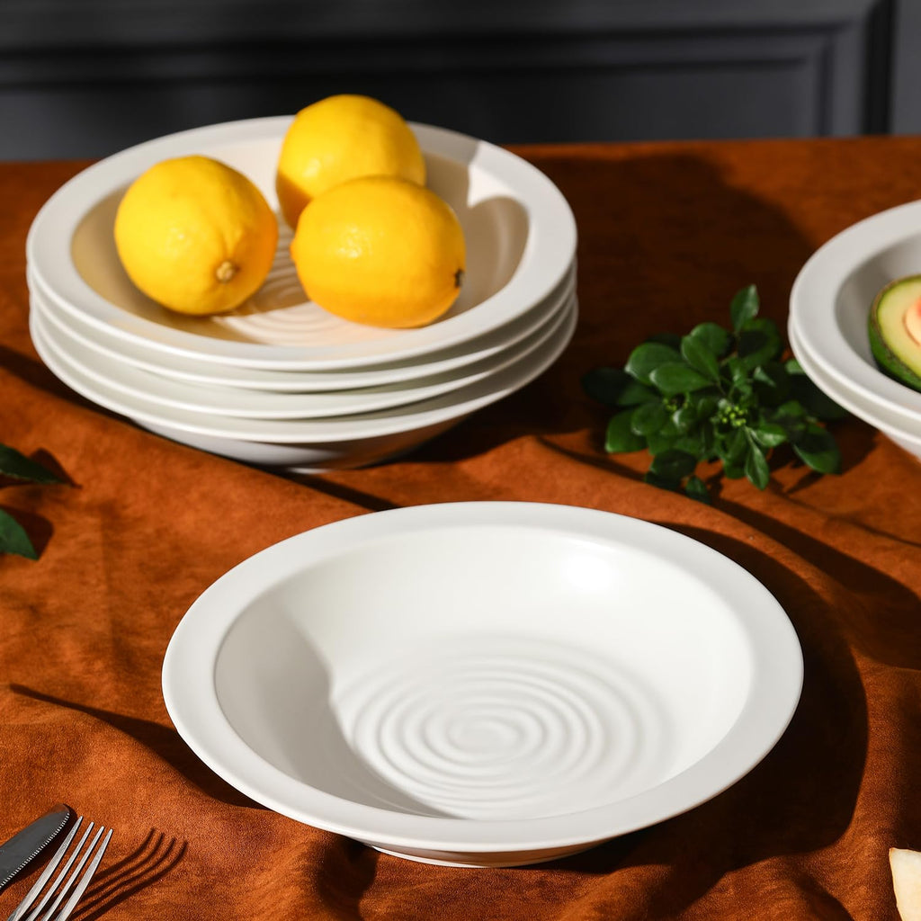 Stone Lain Orbit Pasta Bowls Set, 18.2 Oz - White, Set of 4