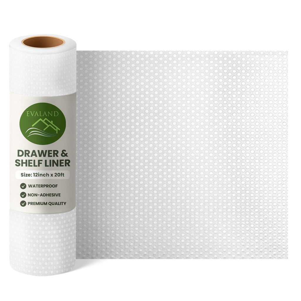 EVALAND Shelf Liner Cabinet Liner Non-Adhesive Drawer Liner 12 in x 20 FT