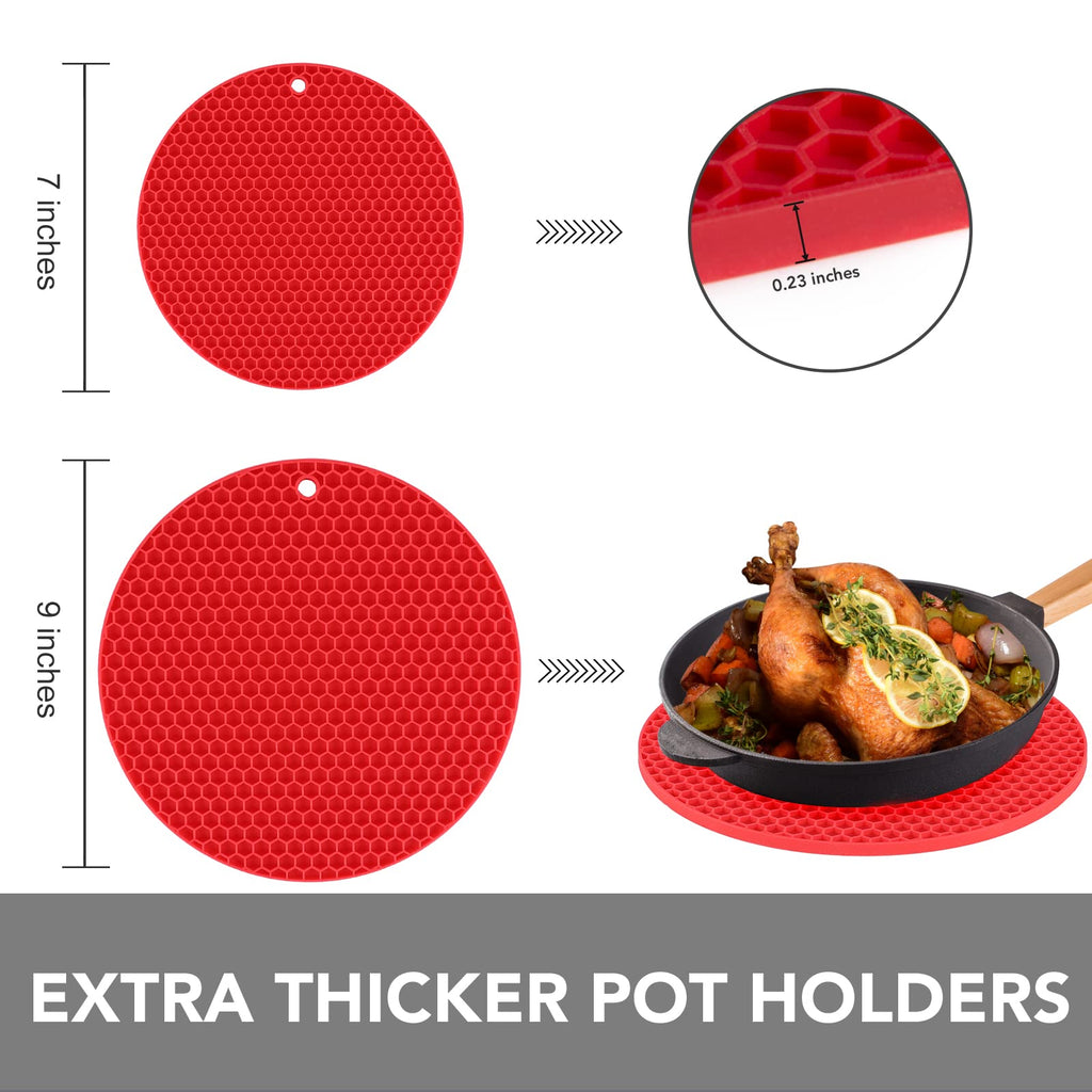 Joyhalo 4 Pack Silicone Trivet for Hot Dishes