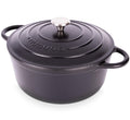 Nuovva Enamelled Cast Iron Dutch Oven Pot with Lid – 6.4 Quart Non Stick Casserole Pot – Heavy Duty & Oven Safe up to 500° F for Bread Baking, Braising, Stews, Roasting – 28cm Black