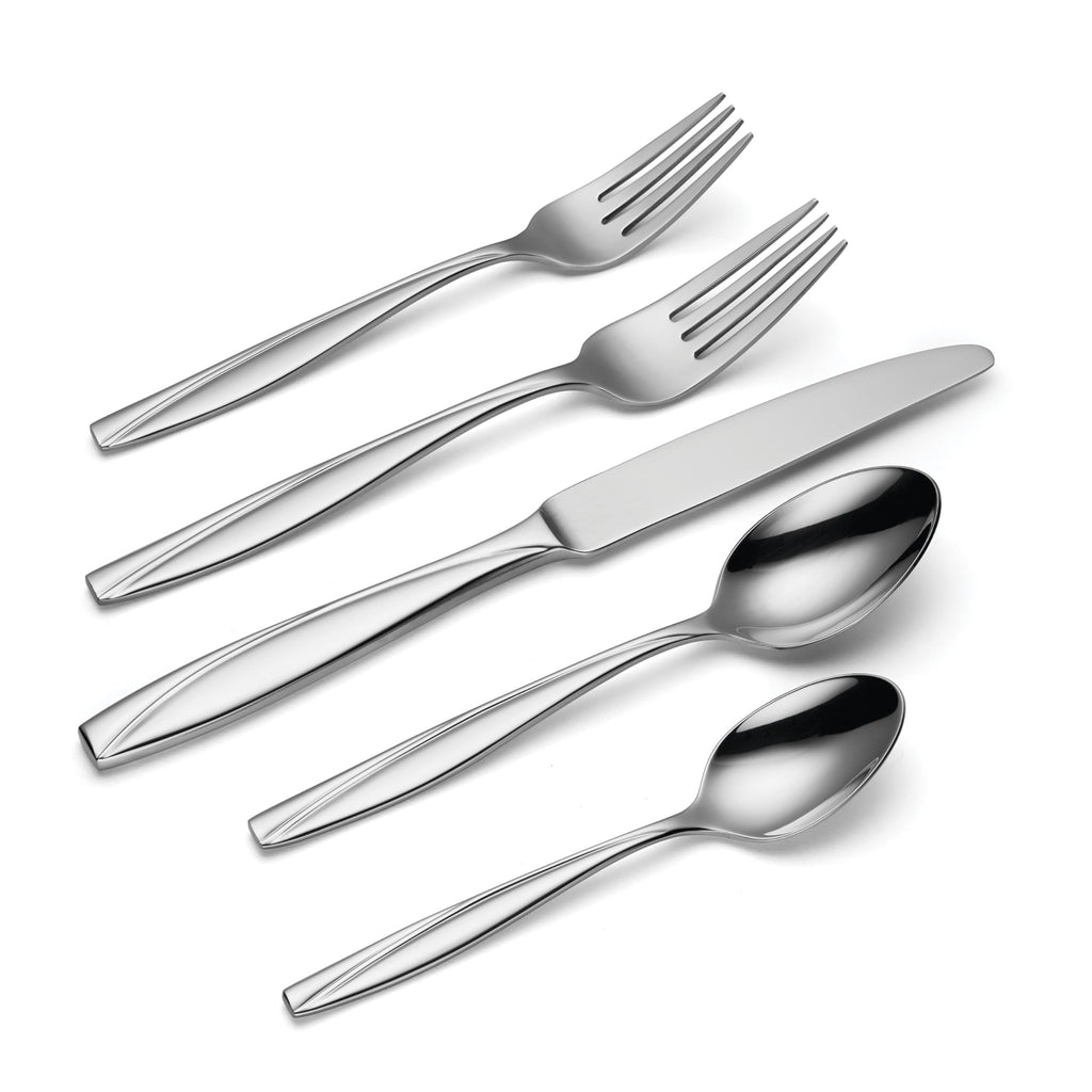 Oneida Camlynn Mirror 45 Piece Casual Flatware Set, 18/0 Stainless, Service for 8,Silver (Pack of 3)