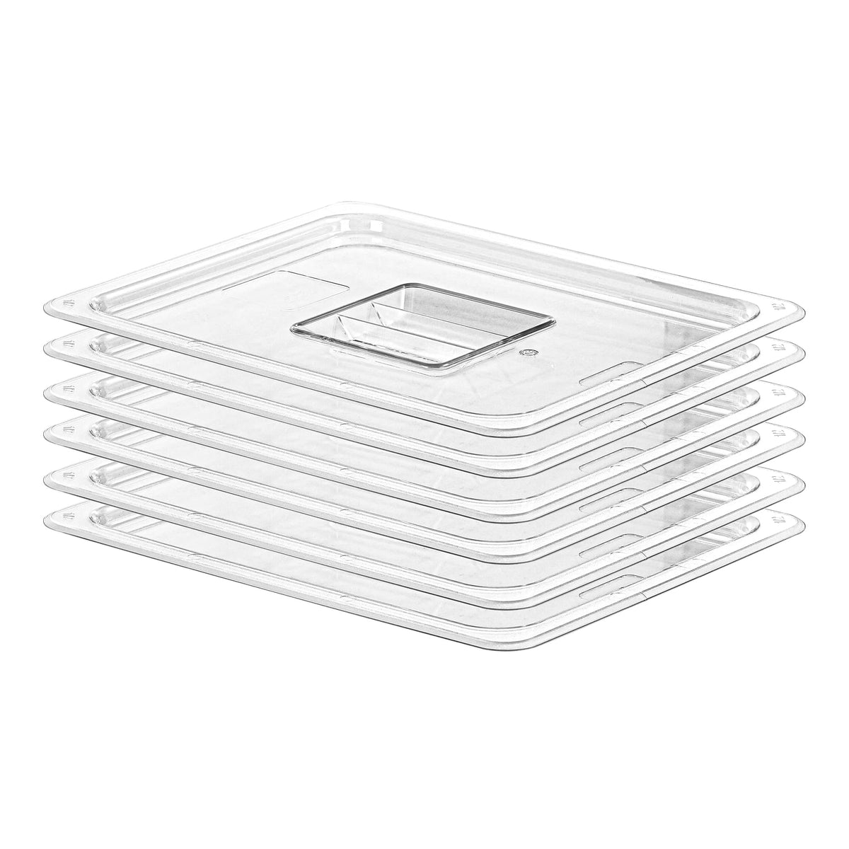 EGGKITPO 1/3 Size Food Containers 6 Pack 6 Inch Deep Pan Clear BPA free Polycarbonate Stackable Commercial Hotel Pan for Food Serving Freezer Safe