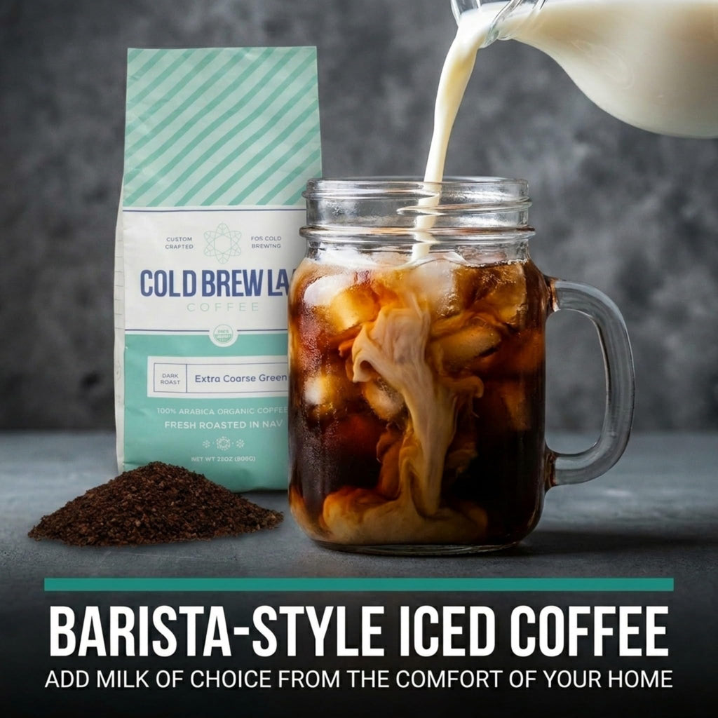 Cold Brew Organic Coarse Ground Coffee, Colombian Supremo, Dark Roast, Coarse Grind for Cold Brew Coffee & French Press, 2 LB