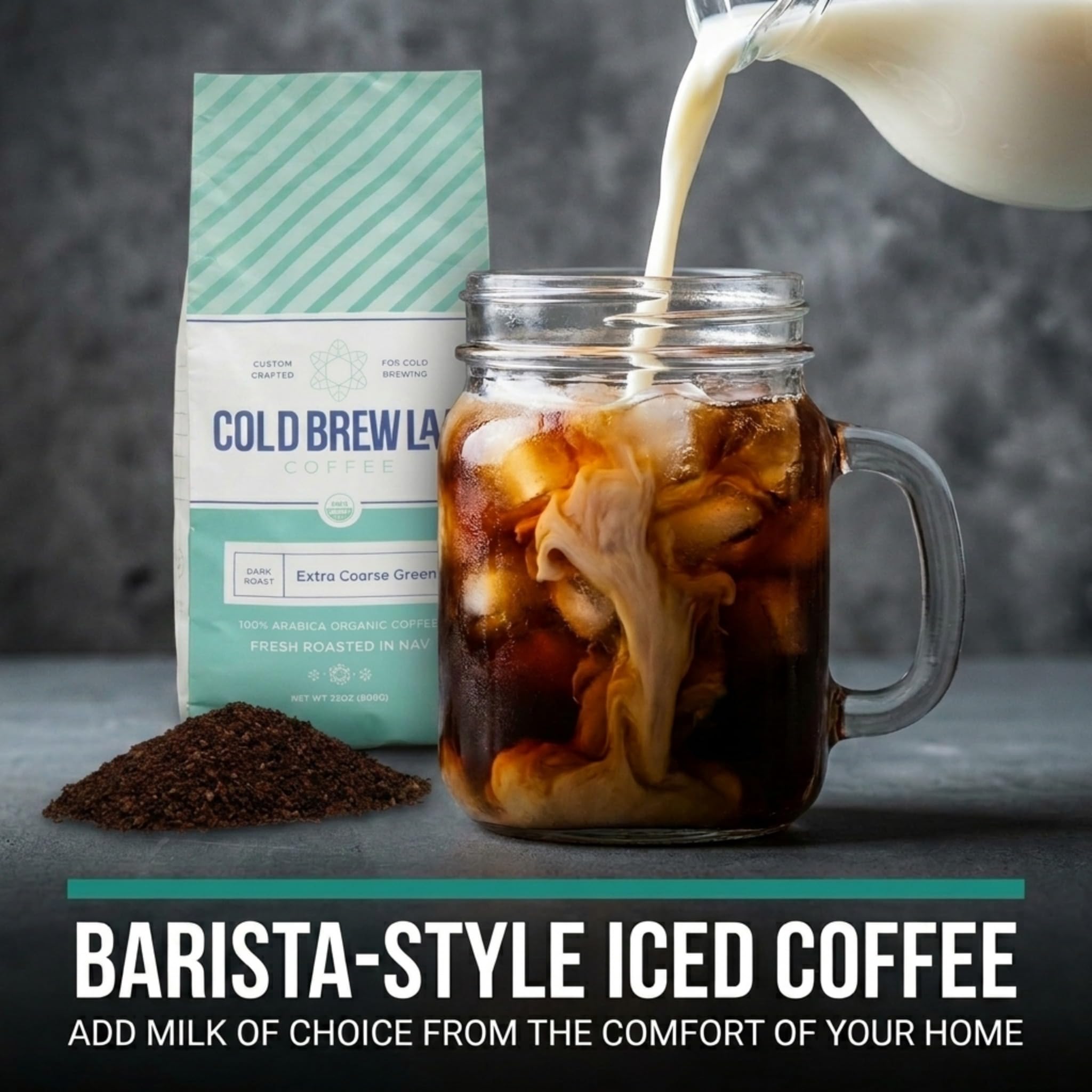 Cold Brew Organic Coarse Ground Coffee, Colombian Supremo, Dark Roast, Coarse Grind for Cold Brew Coffee & French Press, 2 LB