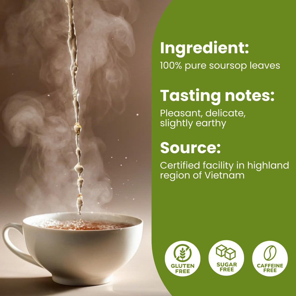 TROPICAL TEAHOUSE 250+ Soursop Dried Leaves, 3oz Premium Graviola Leaves, 100% Pure Guanabana Leaves, Handpicked, Gluten Free, Caffeine Free, Sugar-Free