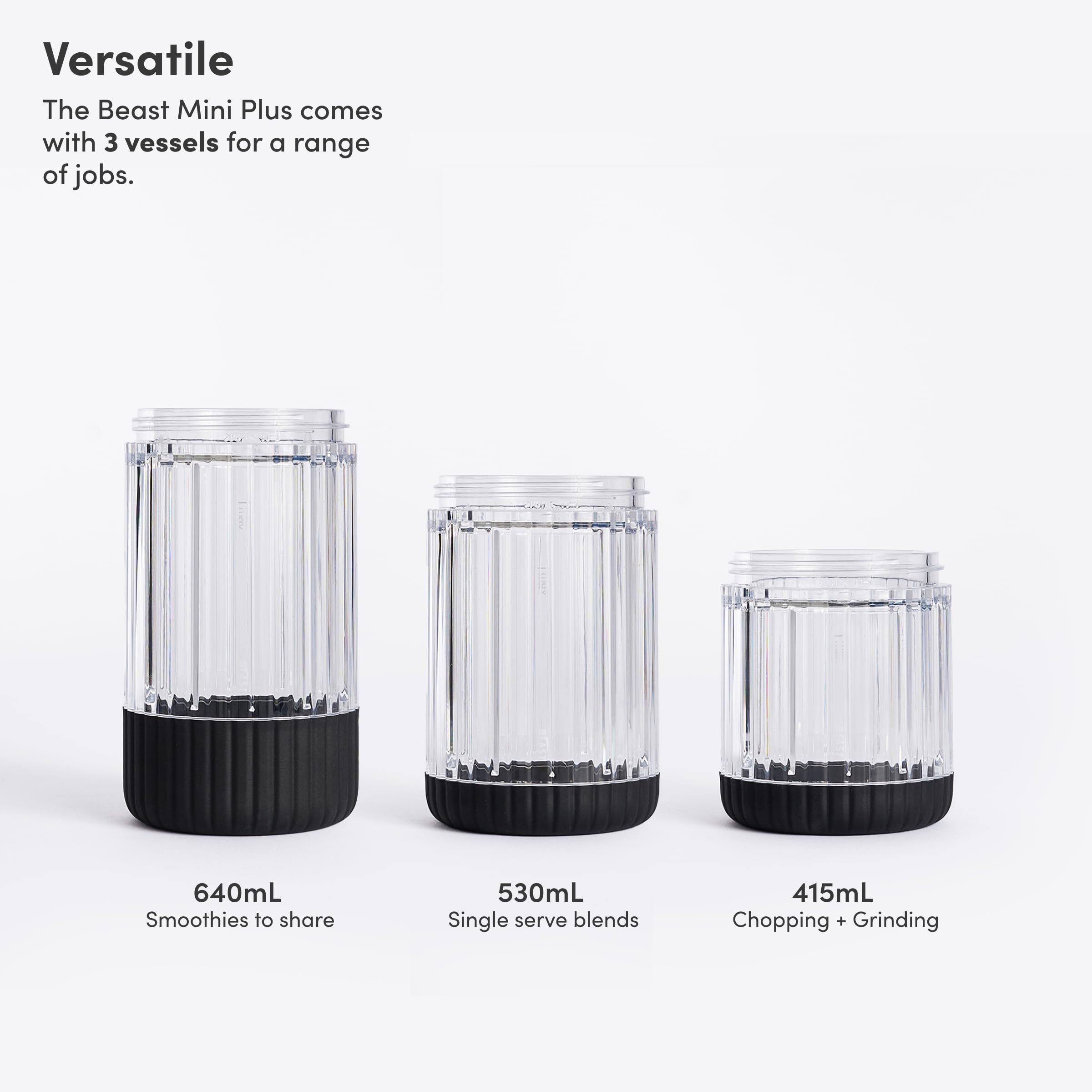 Beast Mini Blender Plus, Countertop Blender, Carbon Black, 600W