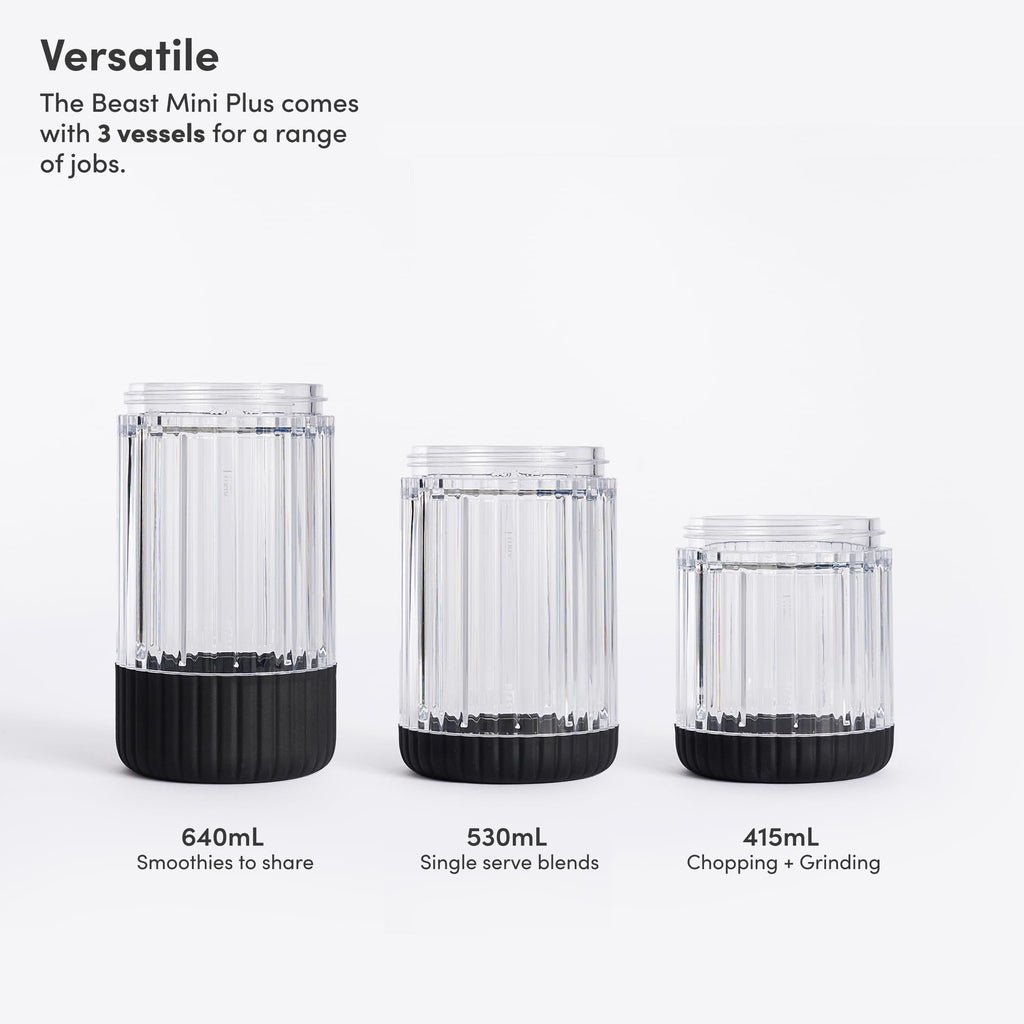 Beast Mini Blender Plus, Countertop Blender, Carbon Black, 600W
