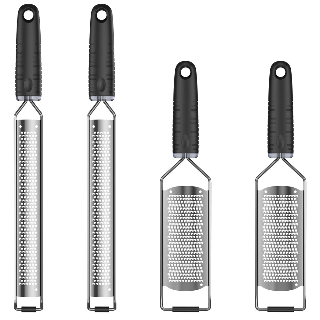 4Pcs Stainless Steel Grater for Different Food Grater with Non-Slip Handle for Vegetables Cheese Shredder and Lemon