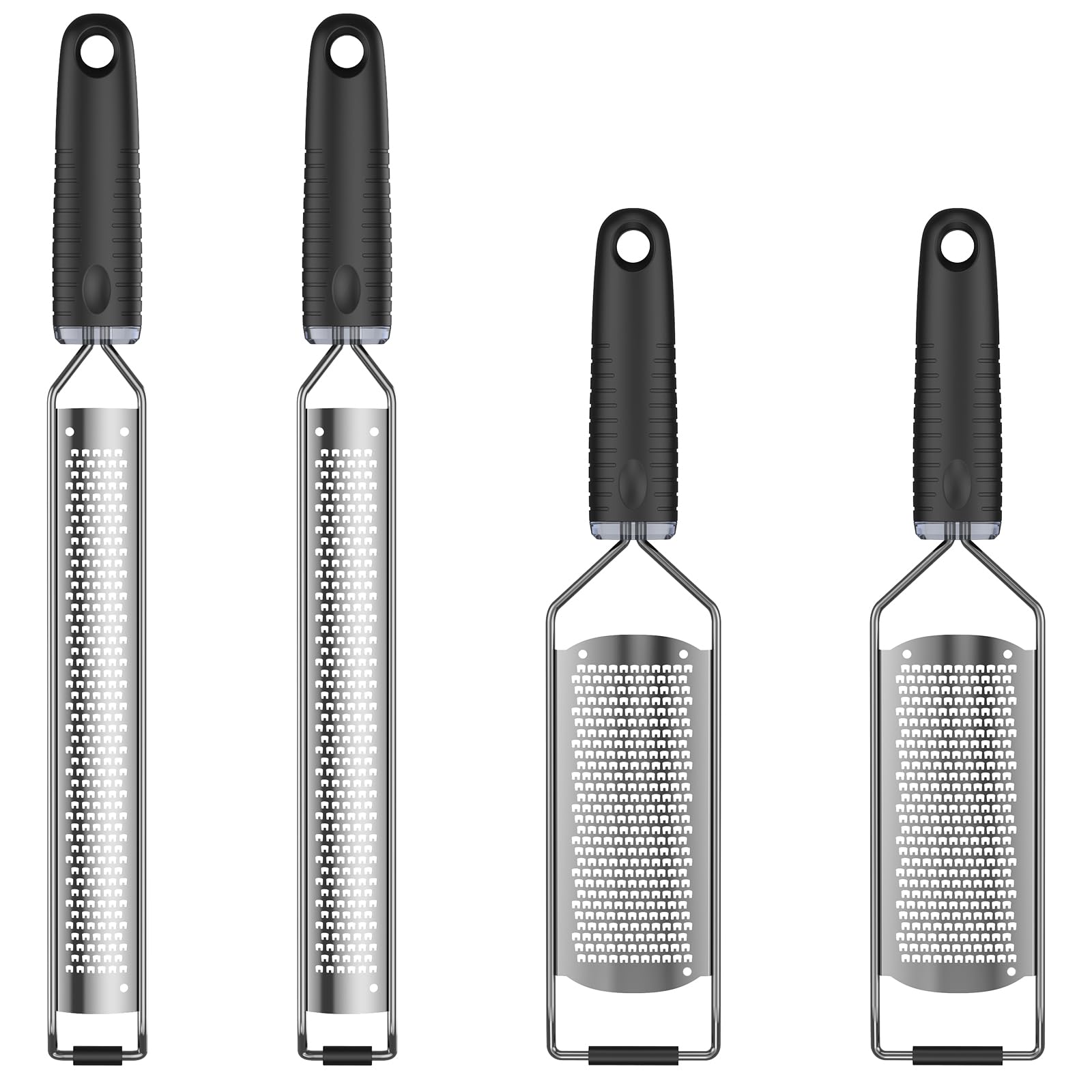 4Pcs Stainless Steel Grater for Different Food Grater with Non-Slip Handle for Vegetables Cheese Shredder and Lemon