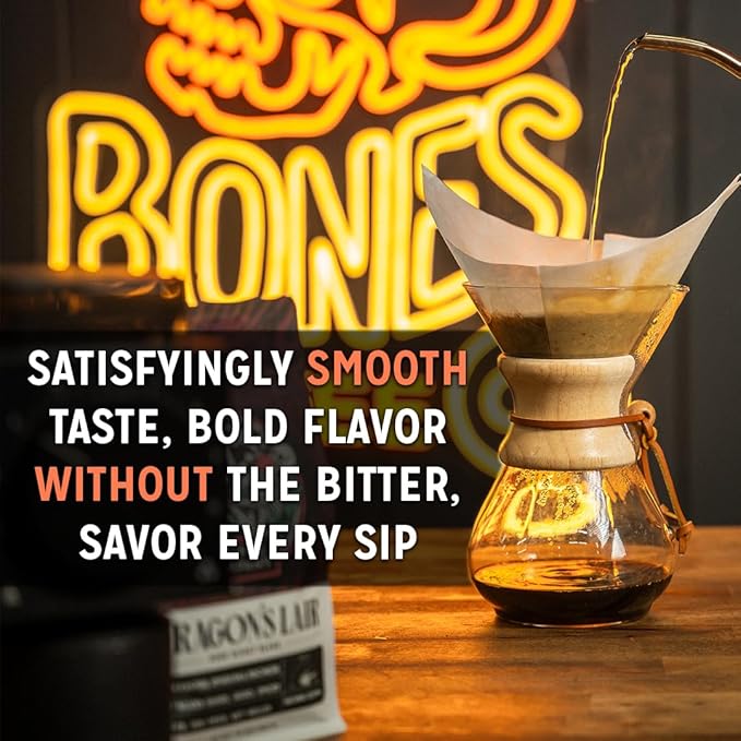 Bones Coffee Company Costa Rica Single-Origin, Cocoa, Nutty and Milk Chocolate Notes, Whole Coffee Beans, Low Acid Medium Roast Arabica Beans Flavored Coffee for Auto drip, 12 oz Whole Bean
