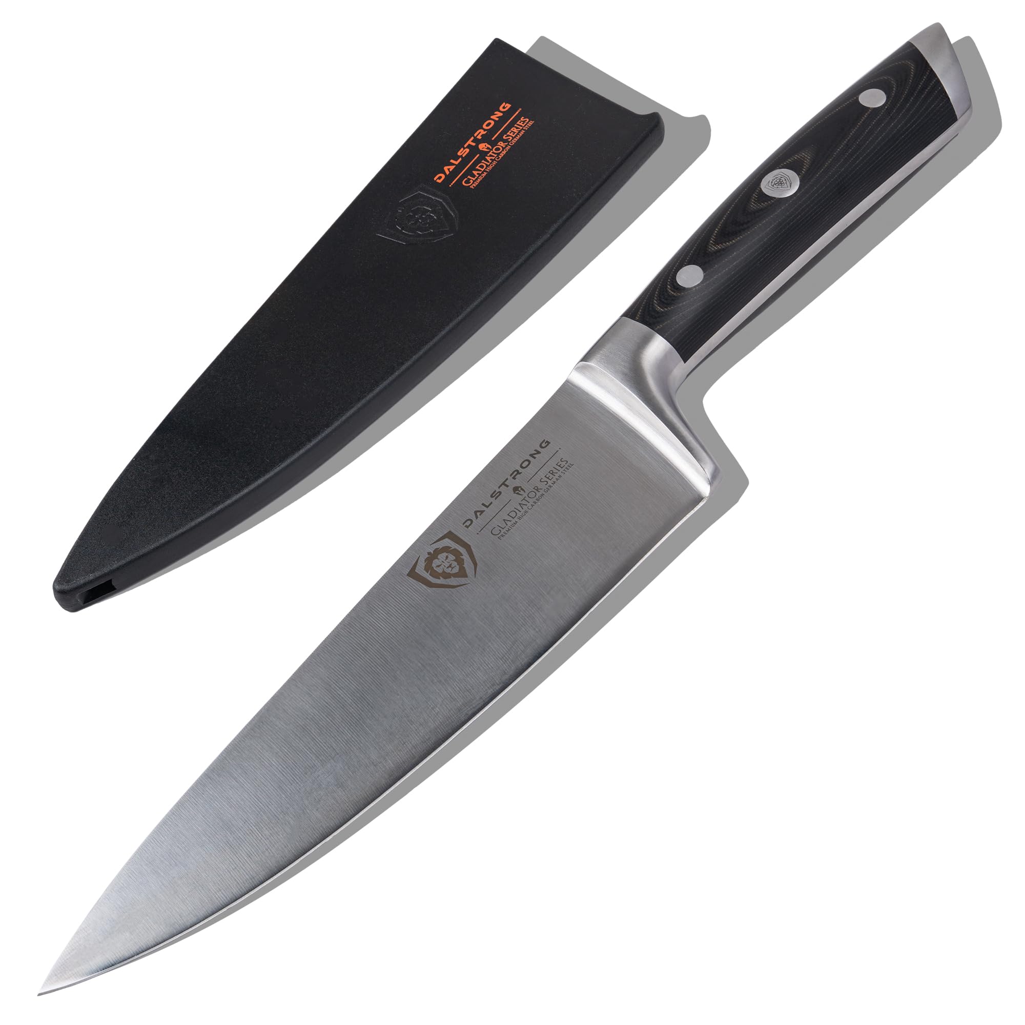 Dalstrong 8" Chef Knife — Forged High-Carbon German Steel, Full-Tang, Hand-Polished 16–18° Edge — Gladiator Series ELITE For Daily Home Cooking, BBQ Prep & Professional Kitchens — G-10, NSF