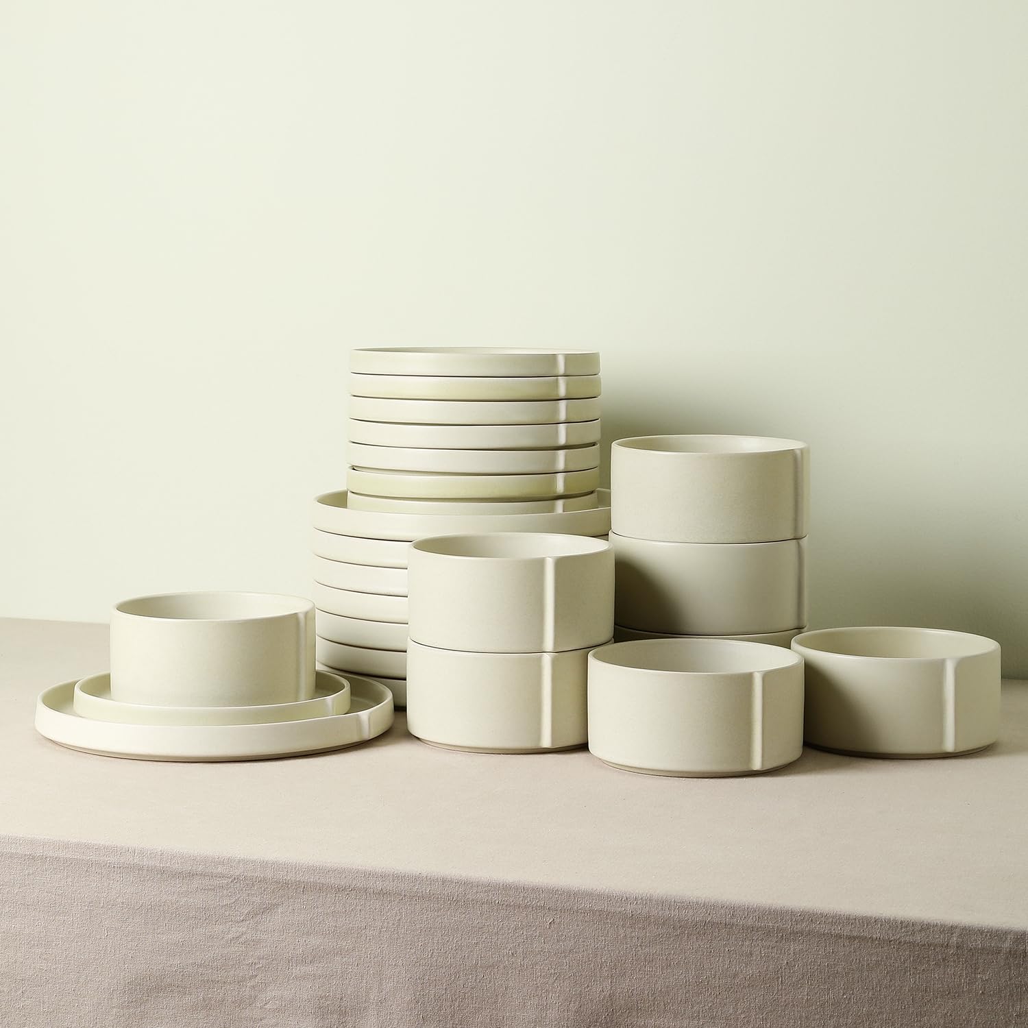 Stone Lain Bao Dinnerware Set, Beige, Set of 12