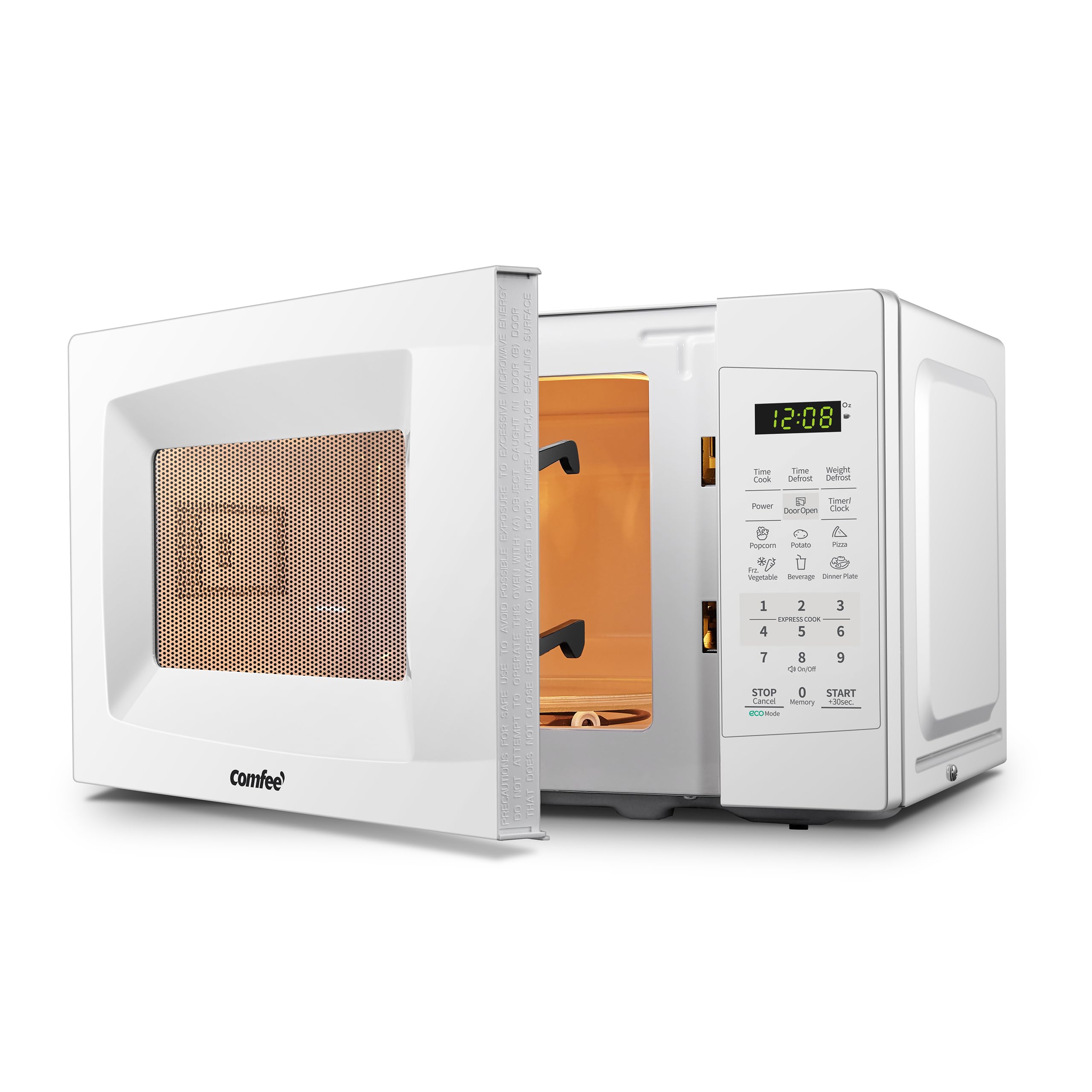 COMFEE' Countertop Microwave Oven, 0.7 Cu.Ft, 700W,Pearl White, ECO Mode