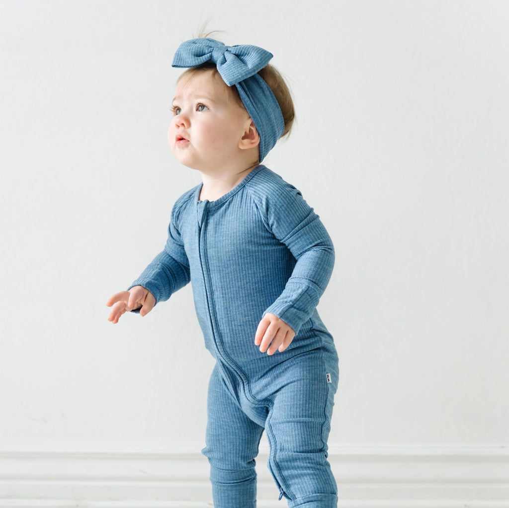 Little Sleepies Baby Pajamas, Heather Blue, 12-18M
