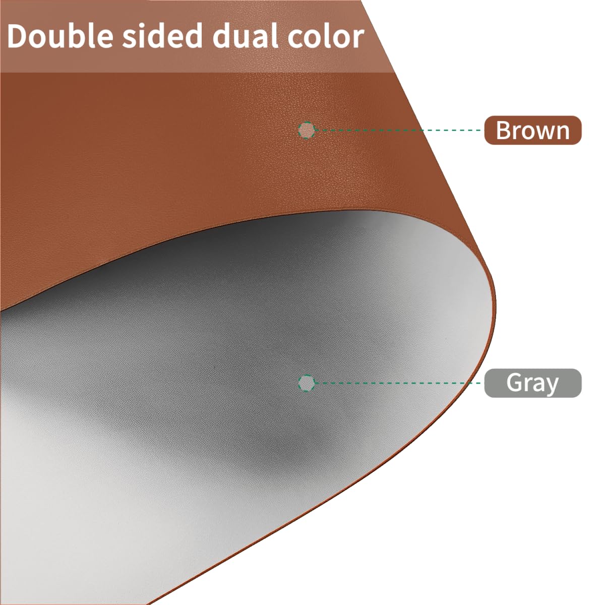 Zinkooat Leather Dresser Cover,1.8mm Thick,14x78 Inch,Dresser Protector Top,Dresser Top Protector,Dresser Cover Top,Dresser Top Cover,Dresser Cover Top for Bedroom.(Brown+Gray,14x78)