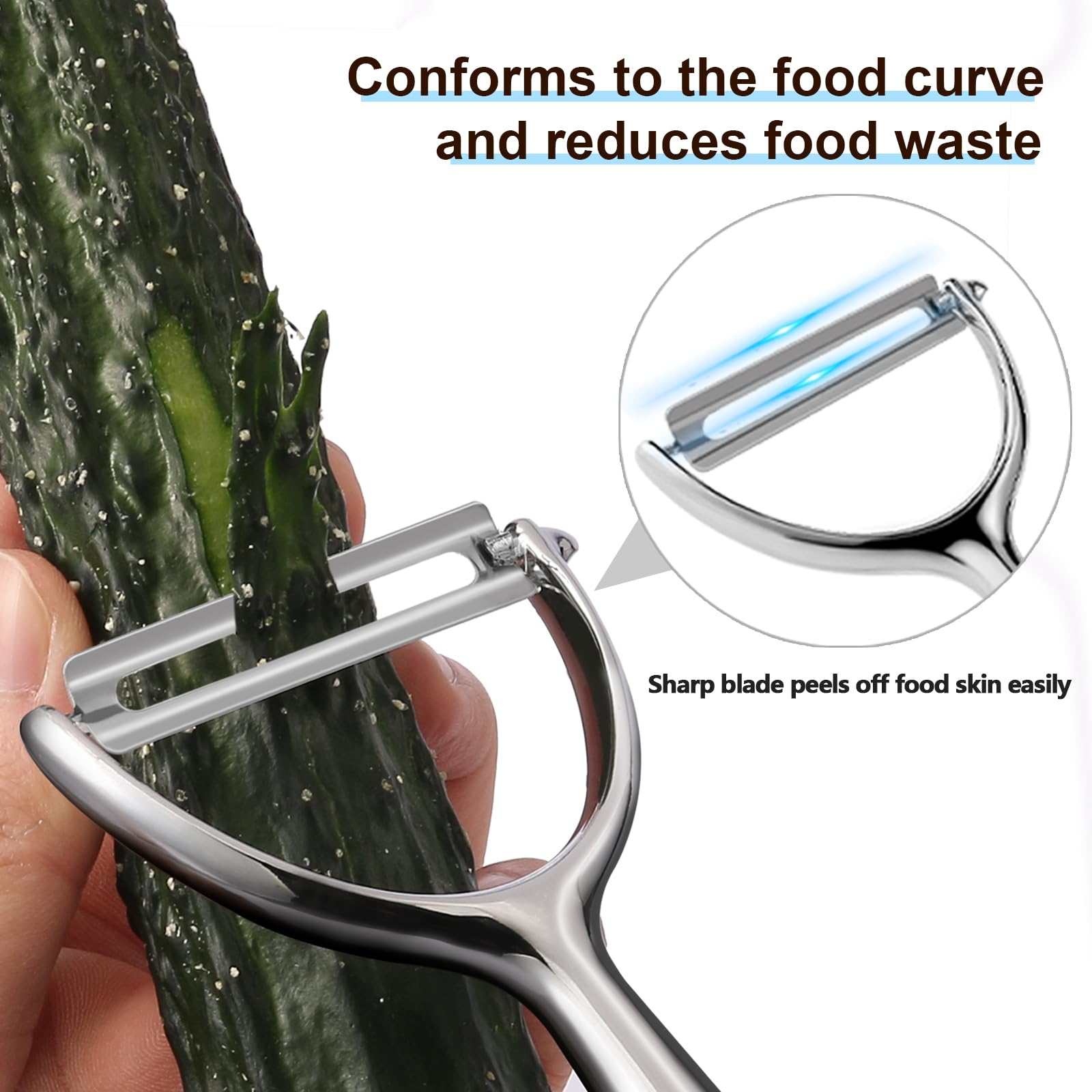 LIIGEMI Y Peeler, Sharp Blade for Potatoes & Cucumbers, Ergonomic Handle for Home Kitchen Use