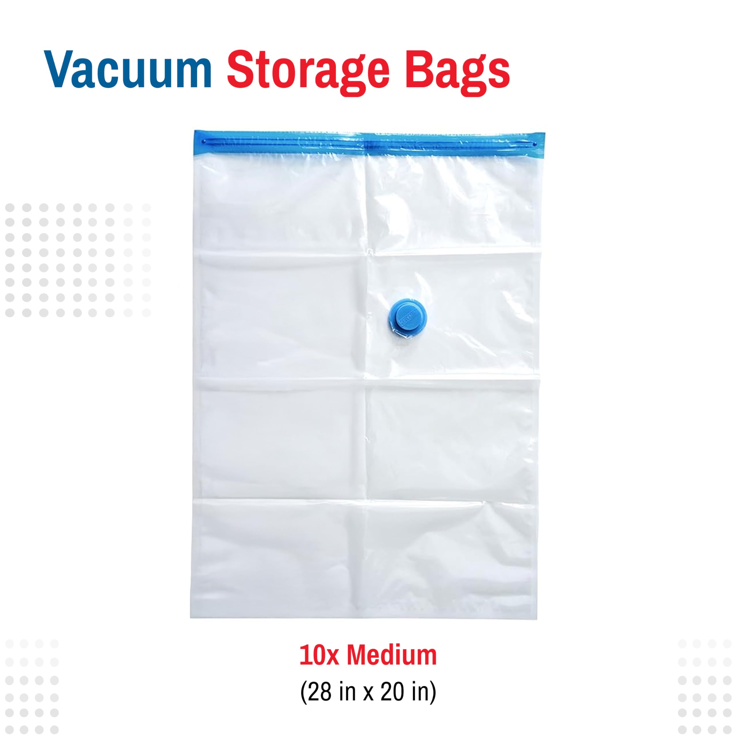 Spacesaver Medium Vacuum Storage Bags for Comforters, Blankets & Clothes – Vacuum Sealed Compression Bags with Hand Pump – Space Saver Storage Bags for Bedding, Moving, Travel & Organization (10 Pack)