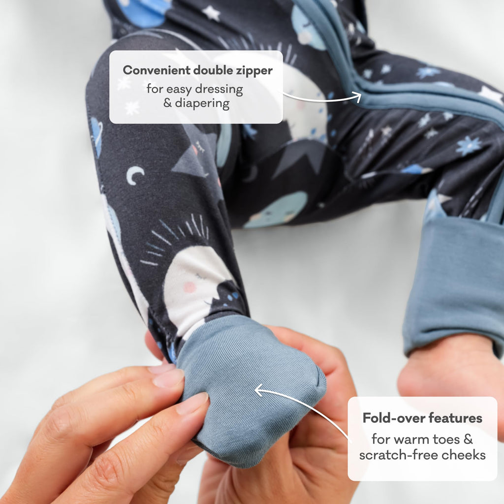Little Sleepies Baby Pajamas, Blue To the Moon & Back, 18-24M