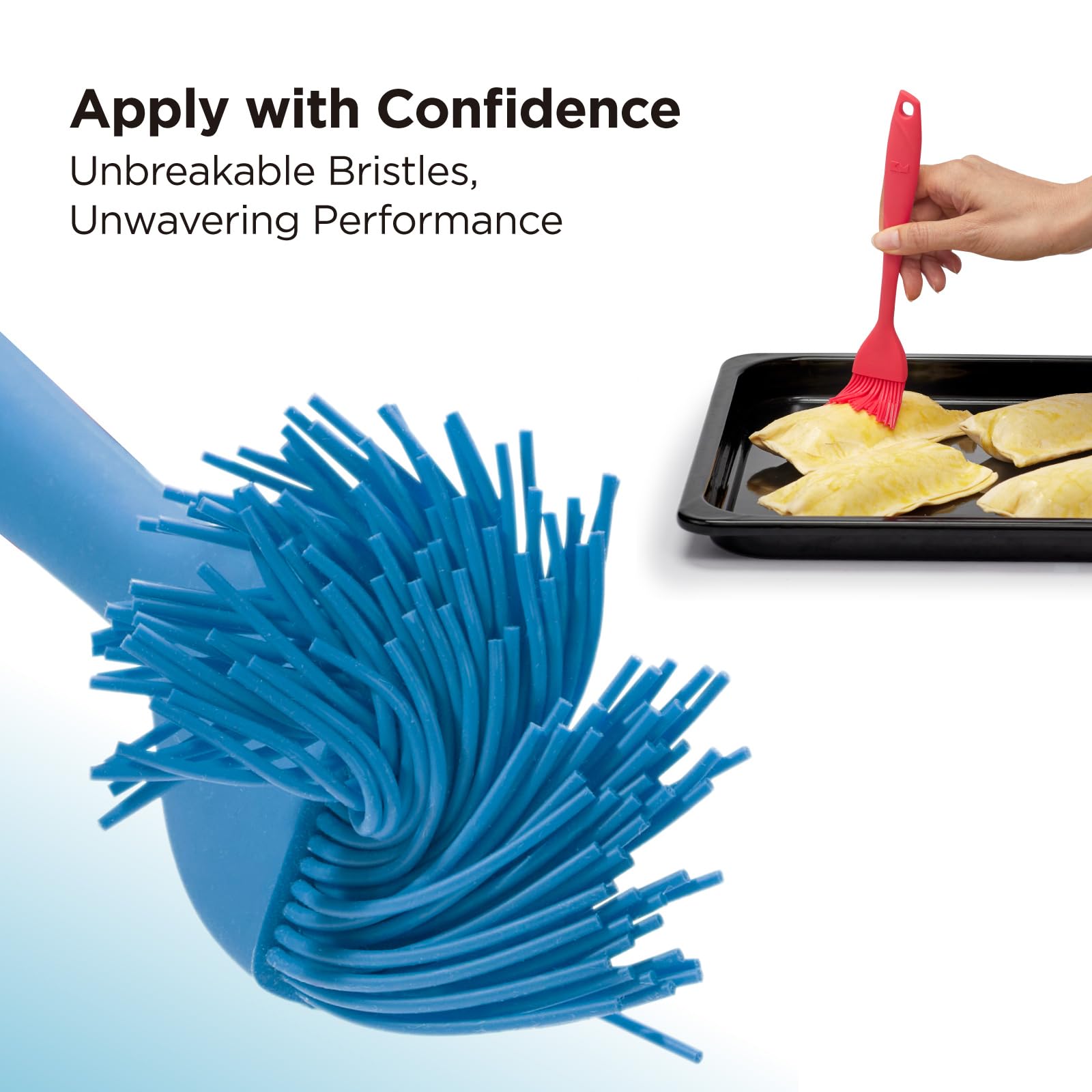 Kitchen Mama WaltzGrip Platinum Silicone Basting Pastry Brush, Blue