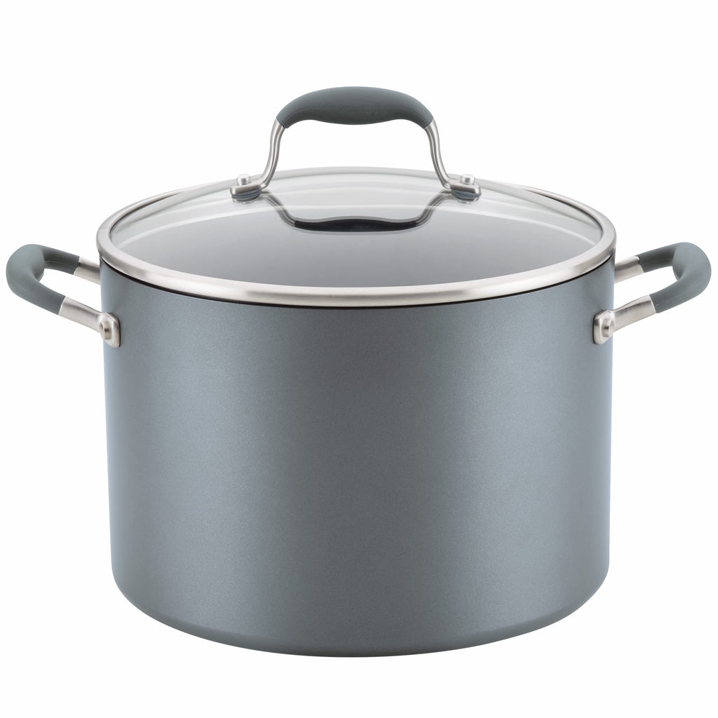 Anolon Advanced Home Hard-Anodized Nonstick Stockpot with Lid, 10 Quart Pot, Nonstick Pot, Moonstone