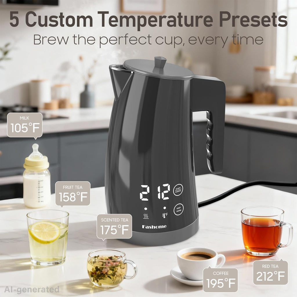 Fashome Electric Kettle, 1.25L Stainless Steel