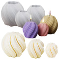 3 Pack Wave Candle Molds - Multiple Size Ball, Spiral & Resin Casting Molds for Soap Making & Home Decor