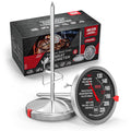 AWLKIM 2 Pack Analog Meat Thermometer Oven Safe Dial No Battery