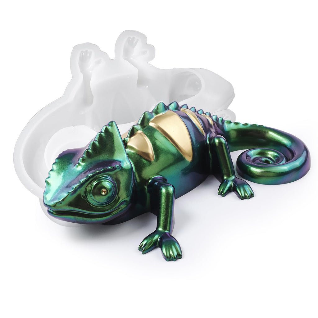 Lizard Animal Cylinder Candle & Resin Mold - Resin Casting Silicone Molds for Home Decor & Candle Making Wave Spiral Mold