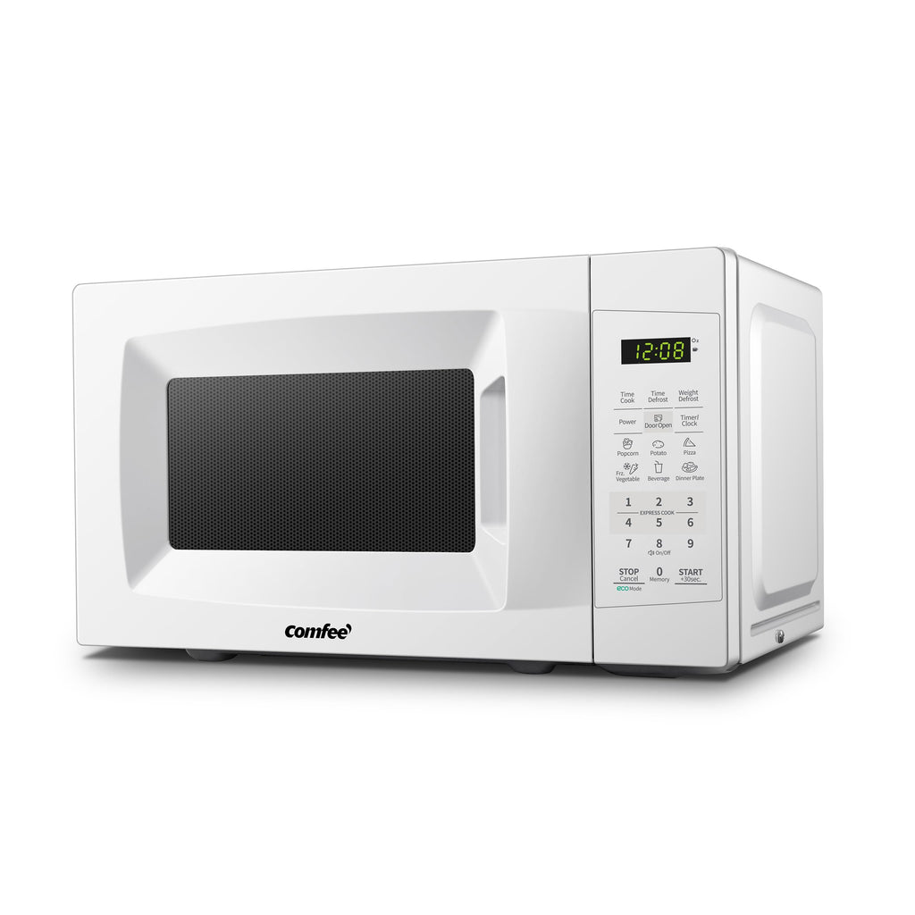 COMFEE' Countertop Microwave Oven, 0.7 Cu.Ft, 700W,Pearl White, ECO Mode