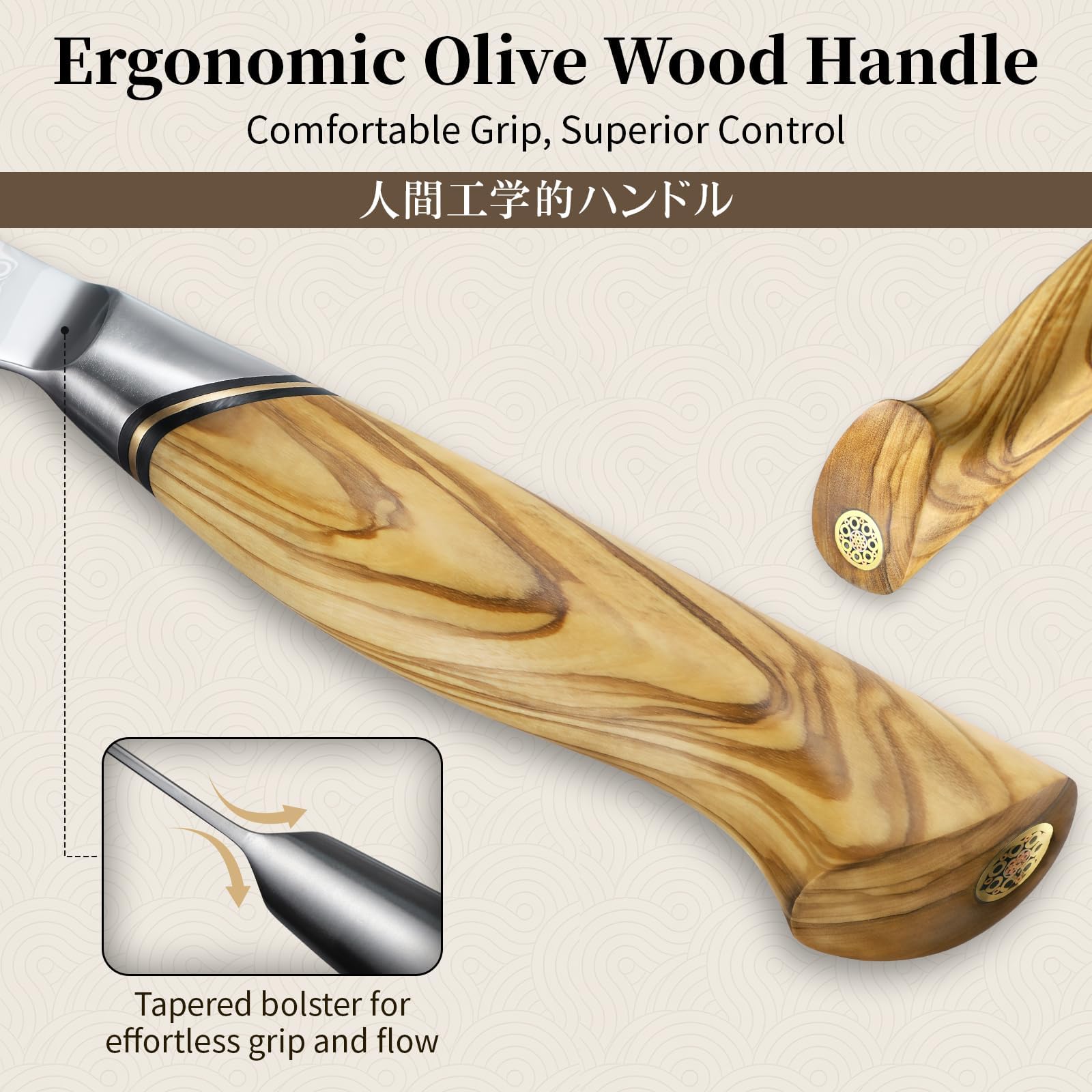 TIVOLI Damascus Chef Knife – Japanese VG10 Professional Kitchen Knife
